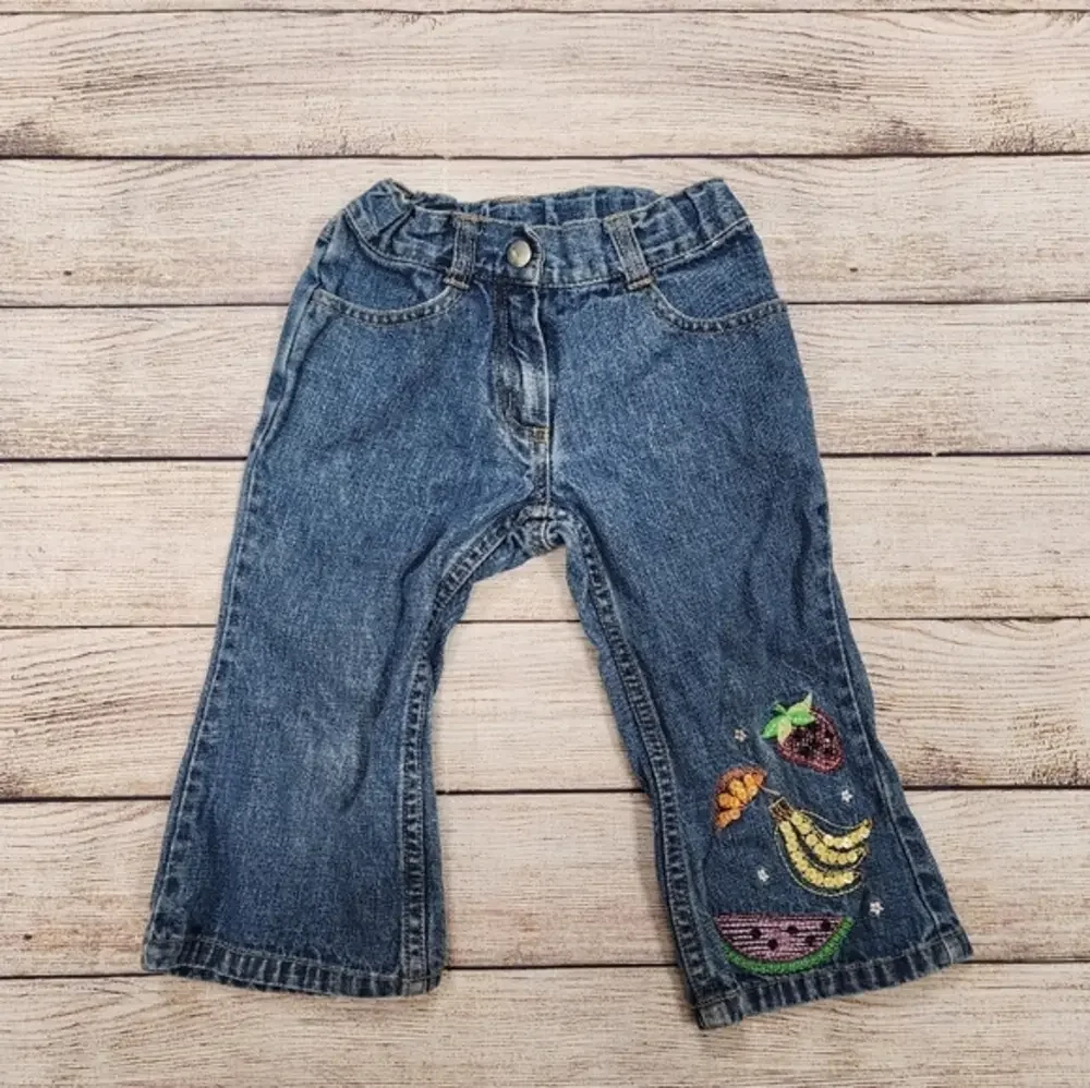 Gymboree Denim Sequin‎ Fruit Capris